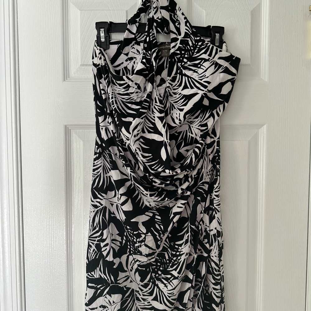 Tommy Bahama black and floral halter dress
